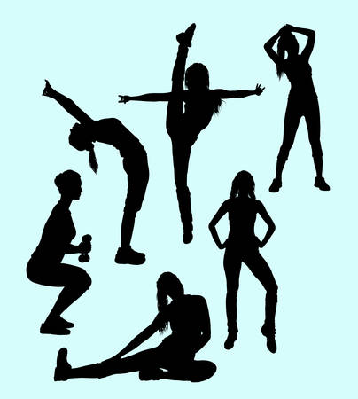 Female pilates sport exercise.のイラスト素材
