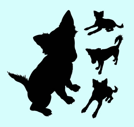 Little dog animal silhouette.のイラスト素材