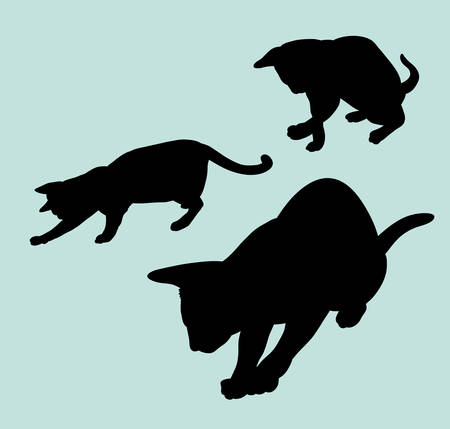 Attractive Cat animal gesture silhouette. Good use for symbol, web icon, mascot, sign, sticker design, or any design you want.のイラスト素材