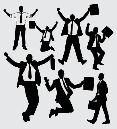 Manager and boss businessman silhouette. Good use for symbol, logo, web icon, mascot, sign, sticker, or any design you want.のイラスト素材