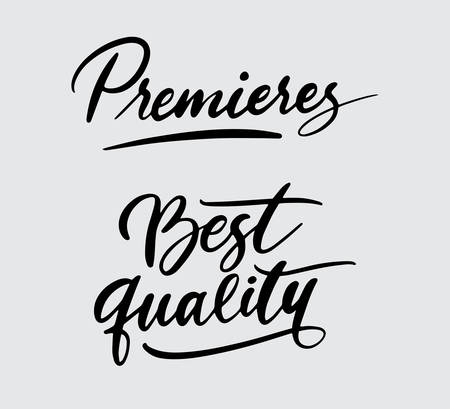 premiere and best quality handwriting typography.のイラスト素材