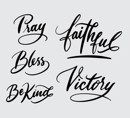 Set of handwriting typography.のイラスト素材