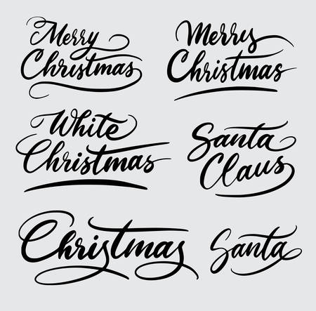 Christmas and santa claus handwriting typography.のイラスト素材
