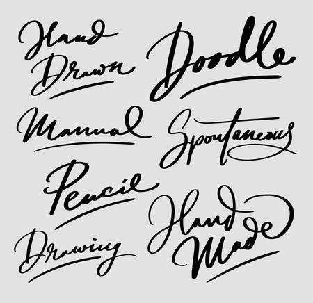 Hand drawn and doodle handwriting typography.のイラスト素材