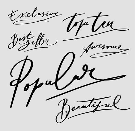 popular and exclusive handwriting typography. Good use for logotype, symbol, cover label, product, brand, poster title or any graphic design you want. Easy to use or change colorのイラスト素材
