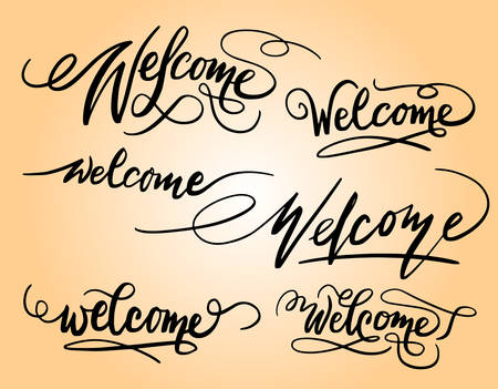 Welcome spontaneous handwriting typography.のイラスト素材