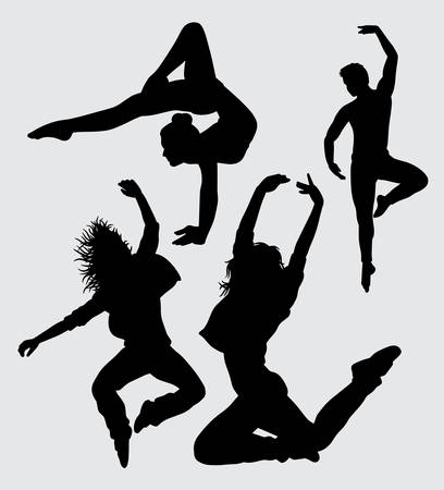 dancers male and female gesture silhouette Good use for symbol, logo, web icon, mascot, sign, sticker, or any design you wantのイラスト素材