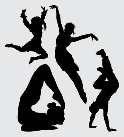 Yoga acrobat and dance silhouette Good use for symbol, web icon, mascot, sign, sticker, or any design you wantのイラスト素材