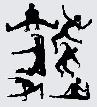 dance male and female gesture silhouette Good use for symbol, web icon, mascot, sign, sticker, or any design you wantのイラスト素材