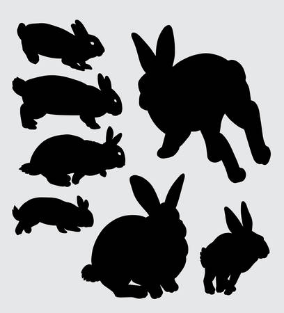 Rabbit pet animal silhouette Good use for symbol, web icon, mascot, sign, sticker, or any design you wantのイラスト素材