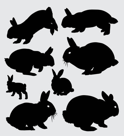 Rabbit animal silhouette Good use for symbol, web icon, mascot, sign, sticker, or any design you wantのイラスト素材