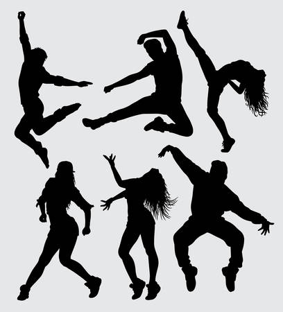 Dance and sport male and female silhouette Good use for symbol, web icon, mascot, sign, sticker, or any design you wantのイラスト素材
