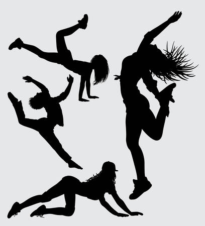 Dancing and sport silhouette Good use for symbol, web icon, mascot, sign, sticker, or any design you wantのイラスト素材