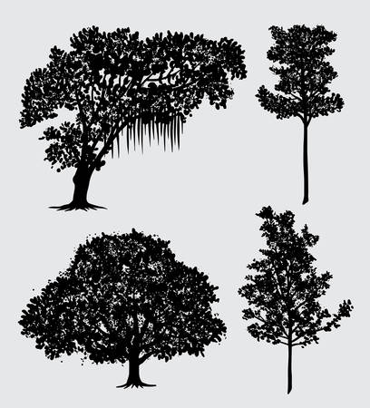 tree nature silhouette Good use for symbol, web icon, mascot, sign, and other.のイラスト素材