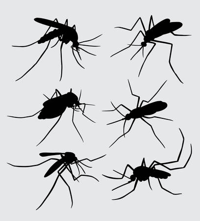 Mosquito insect animal silhouette Good use for symbol, web icon, mascot, and others.のイラスト素材