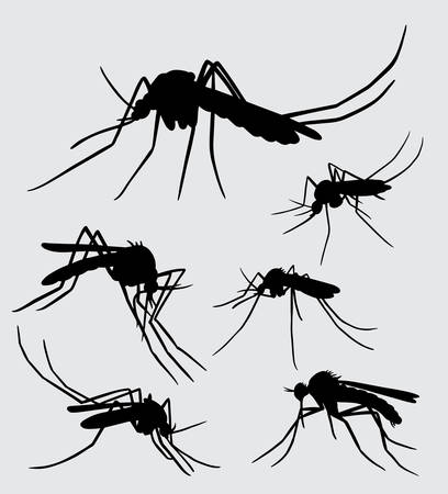 mosquito insect animal silhouette Good use for symbol, web icon, mascot, and others.のイラスト素材