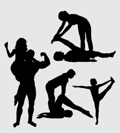 Sport training and body building silhouette Good use for symbol, web icon, mascot, and others.のイラスト素材