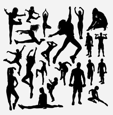 Sport silhouette. Good use for symbol, logo, web icon, mascot, sticker, or any design you want.のイラスト素材