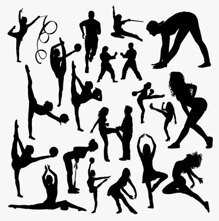 Sport training silhouette. Good use for symbol, logo, web icon, mascot, sign, sticker, or any design you want.のイラスト素材