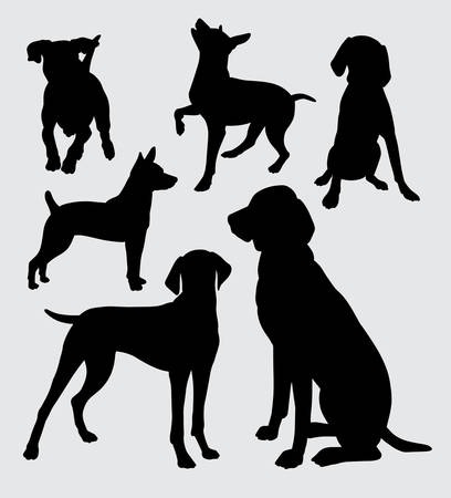 Dog pet animal action. Good use for symbol, logo, web icon, mascot, sign, or any design you wantのイラスト素材