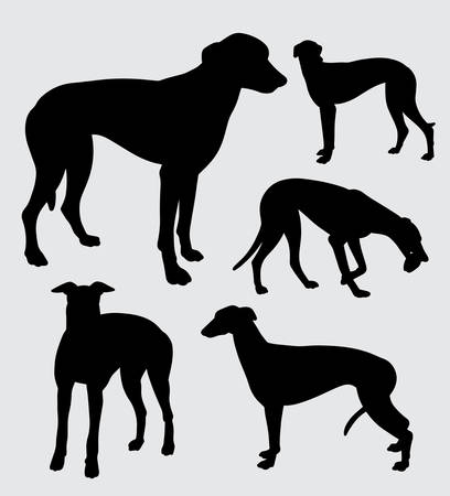 Dog pet animal silhouette. Good use for symbol, logo, web icon, mascot, sign, or any design you want.のイラスト素材