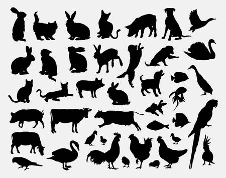 Pet animal silhouetteのイラスト素材