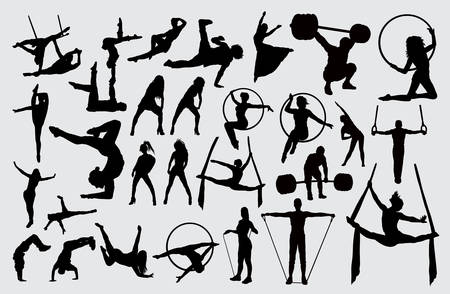 Sport activity silhouette. good use for symbol, logo, web icon, mascot, sign, or any design you want.のイラスト素材