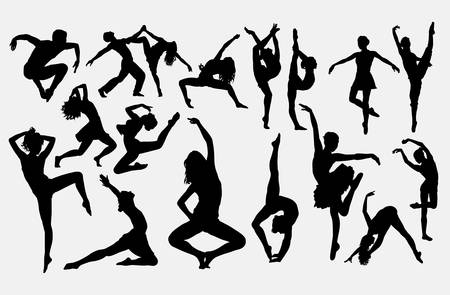 Dancer male and female silhouetteのイラスト素材