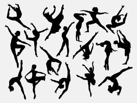 Dancer male and female silhouetteのイラスト素材