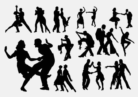 Dancer male and female silhouetteのイラスト素材