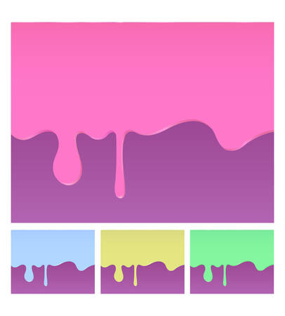 Melt strawberry background with 3 design alternatesのイラスト素材