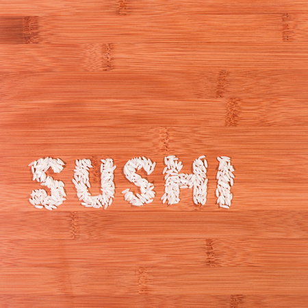 Written sushi made with riceの写真素材