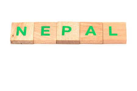 Nepal written with lettersの写真素材