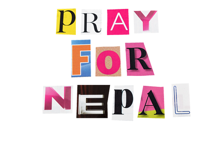 Pray for nepal written letters dailyの写真素材