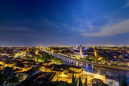 Verona panoramic view at duskの写真素材