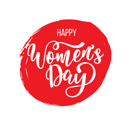 Postcard to March 8, International Women's Day. Vector illustration with modern calligraphy. Lettering with handwritten phrase.のイラスト素材