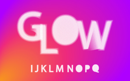 Glow halftone font Alphabet i j k l m n o p qのイラスト素材
