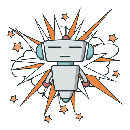 Vector robot flat iconのイラスト素材