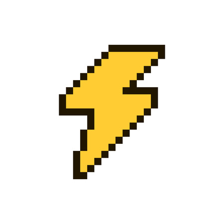 lightning pixel vectorのイラスト素材