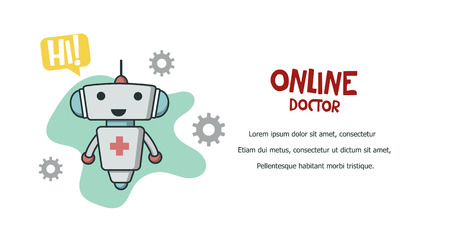 Online doctor bot icon.のイラスト素材