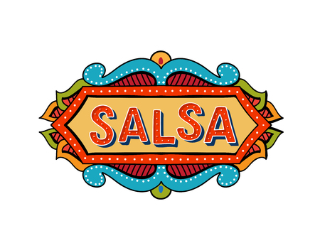 Salsa party vector logotype. Poster for dance party, cards, banners, t-shirts, dance studio.のイラスト素材