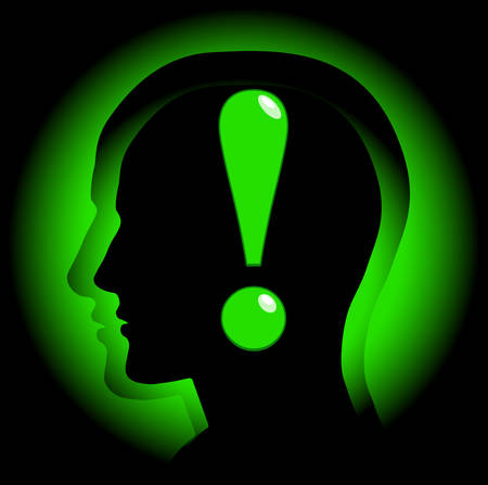 The abstract image symbolising a exclamation mark. Vector.のイラスト素材