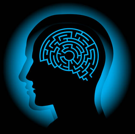 Abstract image symbolizing the human brain as a maze.のイラスト素材