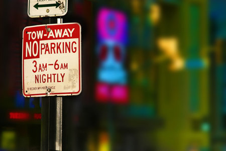 photo of tow-away street sign