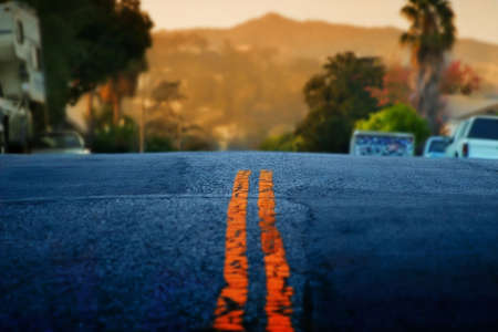 Horizontal landscape of a roadの写真素材