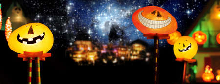 Halloween image with fantastical skyの写真素材