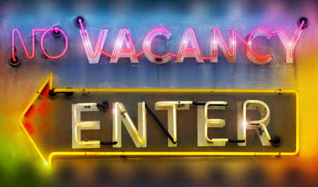 Old retro neon signs reading の写真素材