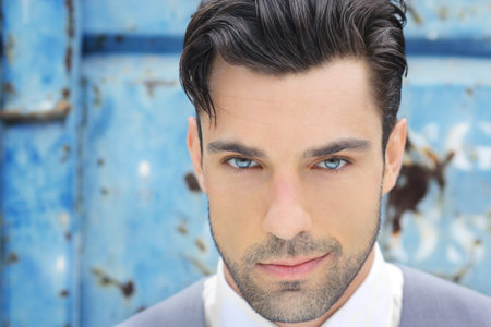Close up portrait of a very handsome young man