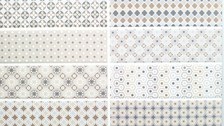 Seamless geometric patterns set. Collection of seamless geometric patterns.の写真素材
