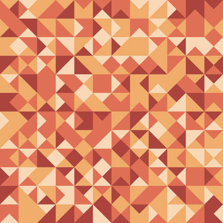 Vector abstract seamless pattern with randomly colored triangles. Ornament in autumn colors.のイラスト素材